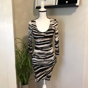Akira Tiger Stripe Fitted Dress